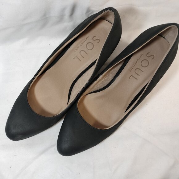 Naturalizer SOUL (Glimmer) Black Wedge Pump - Picture 2 of 8